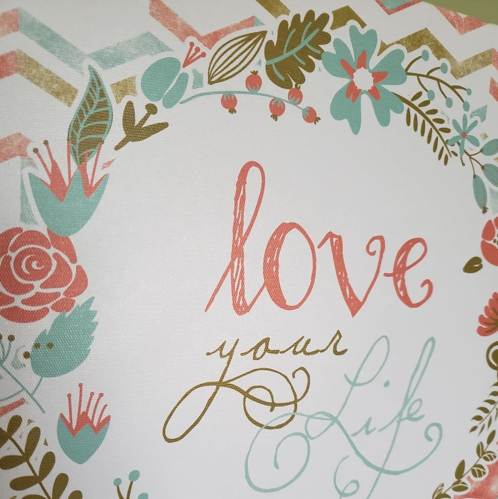 Floral and Geometric Wreath Wall Art - Love Your Life New